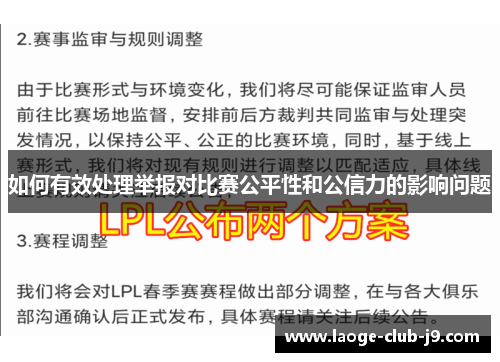 如何有效处理举报对比赛公平性和公信力的影响问题