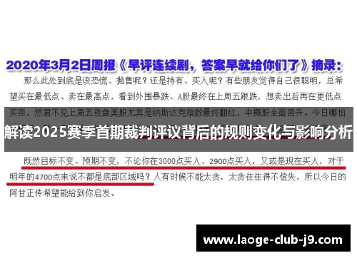 解读2025赛季首期裁判评议背后的规则变化与影响分析