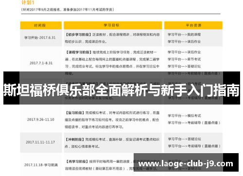 斯坦福桥俱乐部全面解析与新手入门指南